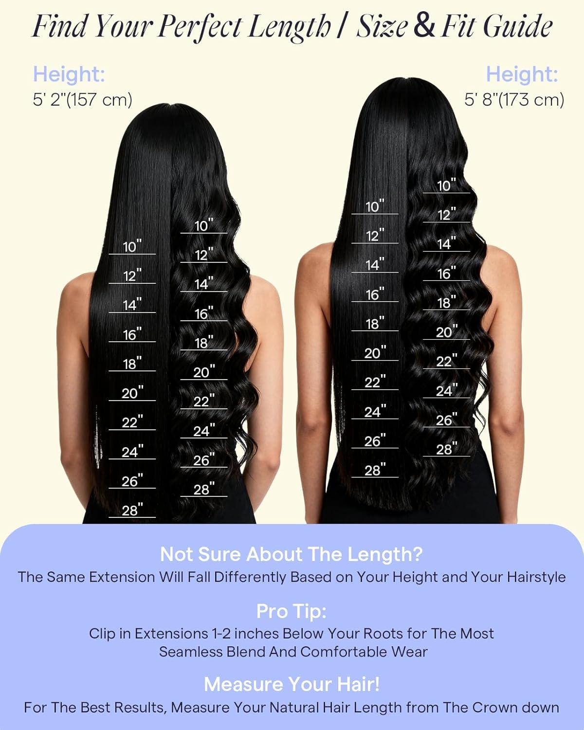 imageFull Shine Clip in Hair Extensions Human Hair Black 24 Inch Clip in Extensions Real Human Hair for Volume Full Head Triple Weft 7Pcs 150g